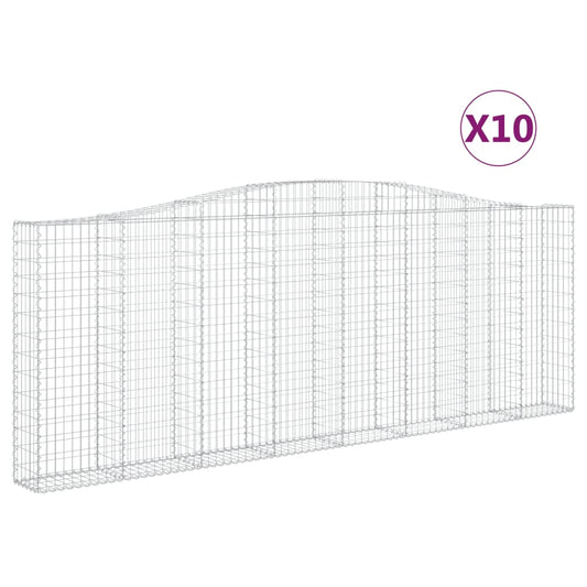 Cestas De Gaviones 10 Uds Forma De Arco Hierro 400x30x140/160cm_0