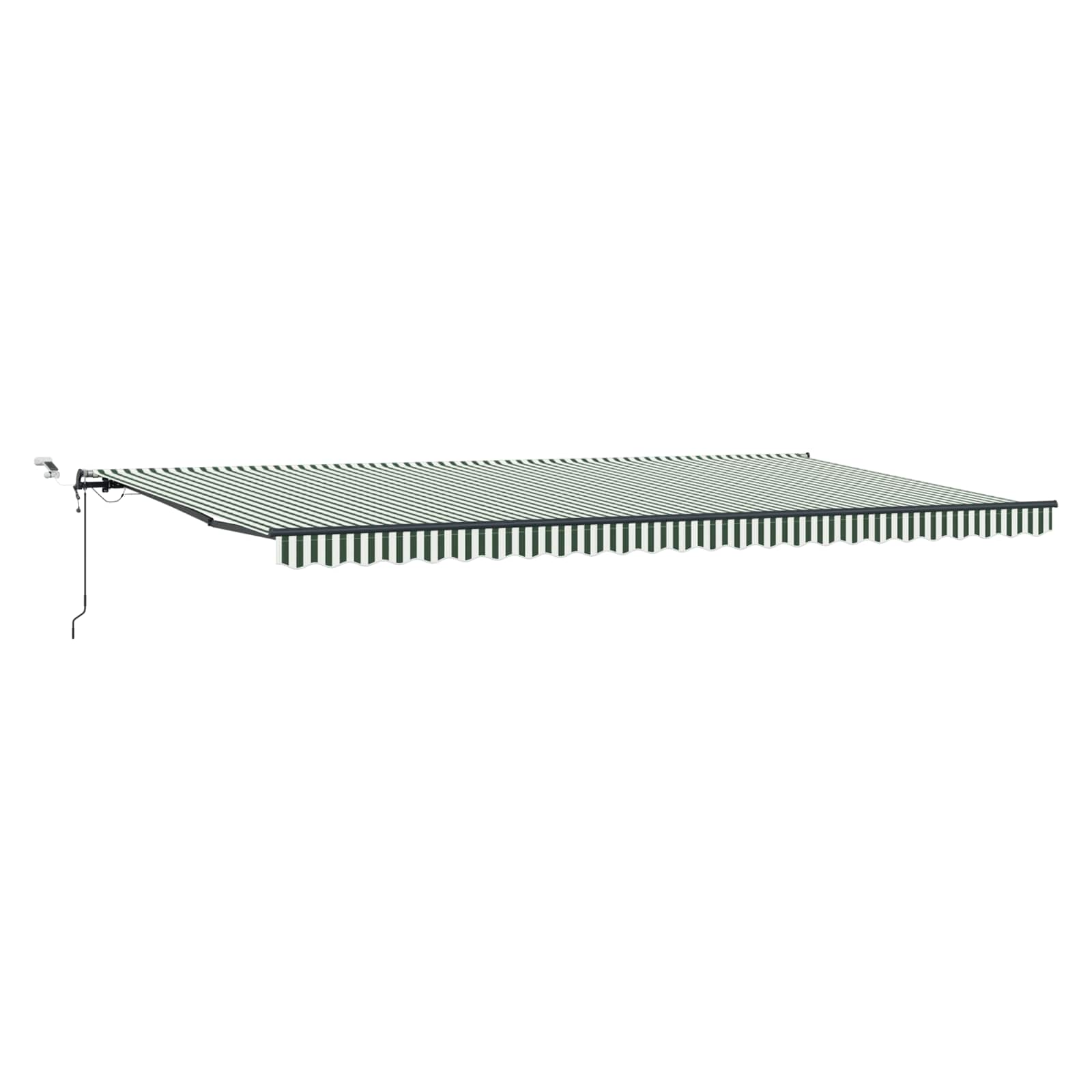Toldo Retráctil Verde Y Blanco 600 X 300 Cm Poliéster_0