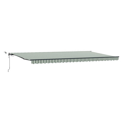 Toldo Retráctil Verde Y Blanco 600 X 300 Cm Poliéster_0