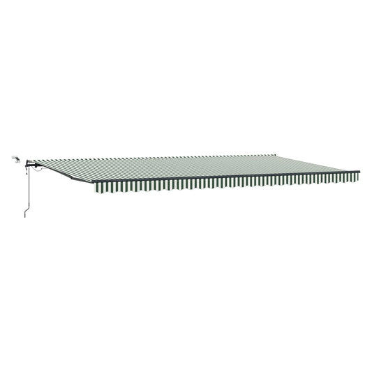 Toldo Retráctil Verde Y Blanco 600 X 300 Cm Poliéster_0
