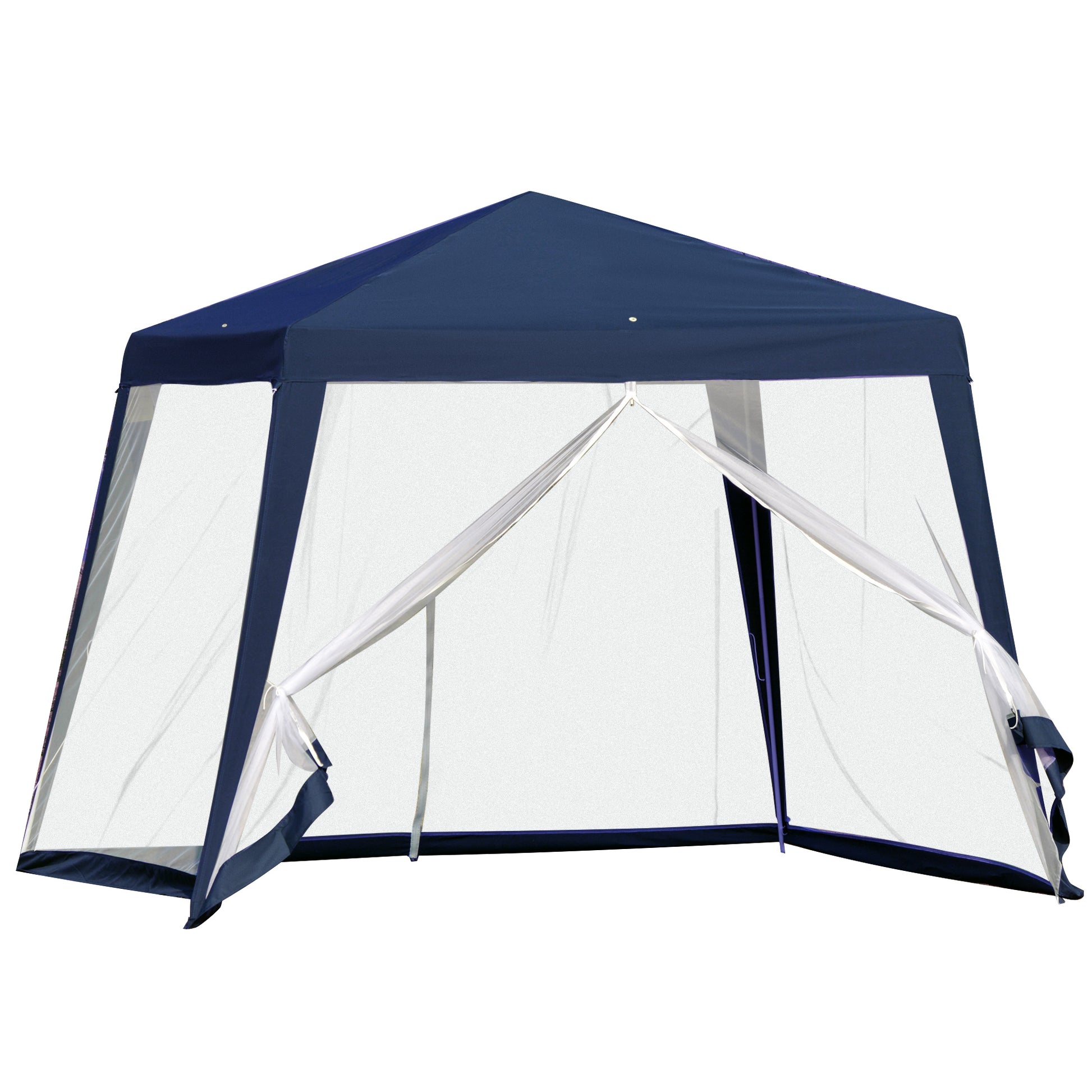 Outsunny Carpa De Jardín 3x3 M Con 4 Paredes Laterales Mosquitera Exterior Azul_0