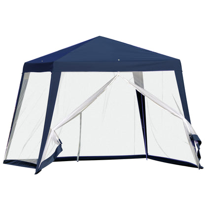 Outsunny Carpa De Jardín 3x3 M Con 4 Paredes Laterales Mosquitera Exterior Azul_0