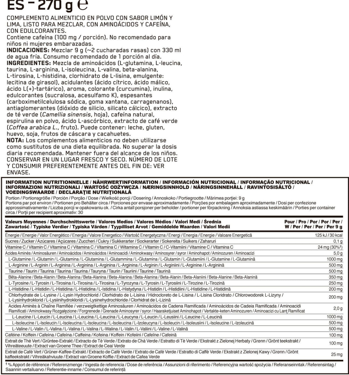 Essential Amino Energy 270 Gr Lima - Limón_5