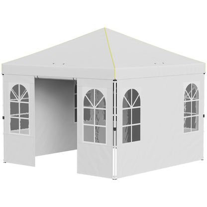 Outsunny Carpa Plegable 3x3m Pop-up Altura Ajustable Laterales Extraíbles Blanco_4