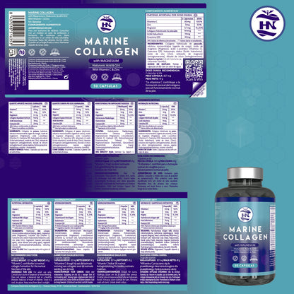 Pack 3 X Colágeno Marino Hidrolizado Con Ácido Hialurónico, Vitamina C, Q10, Zinc Y Magnesio - 3 X 50 Cápsulas_2