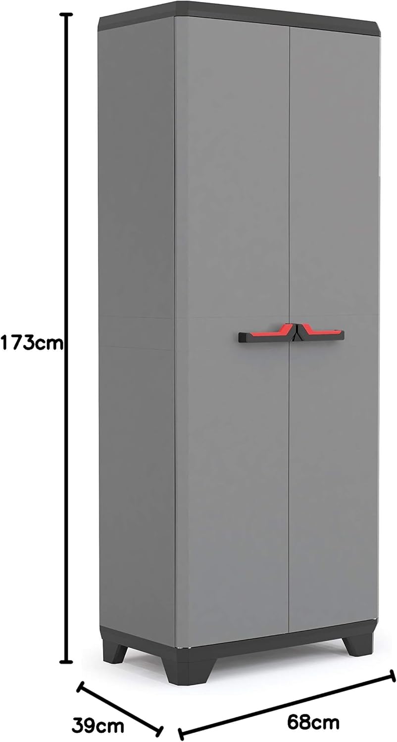 Keter Armario Stilo Alto, Resina, 2 Puertas, 3 Baldas, 173x68x39 Cm._2