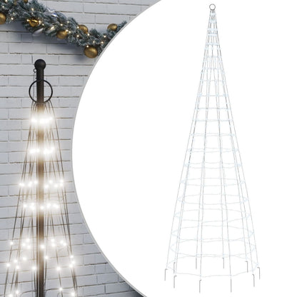 Vidaxl Árbol De Navidad En Asta De Bandera 550 Led Blanco Frío 300 Cm_0