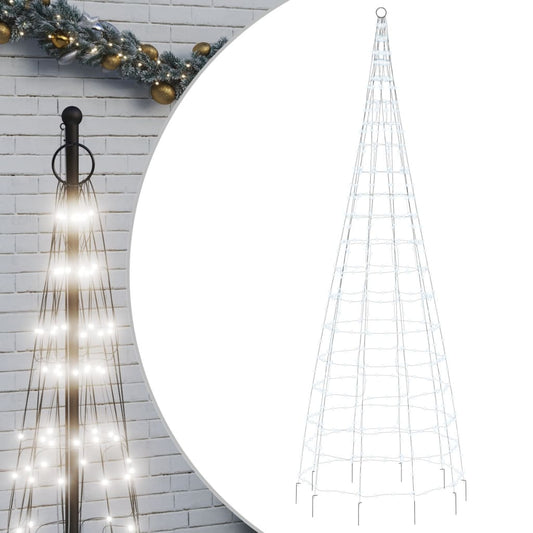 Vidaxl Árbol De Navidad En Asta De Bandera 550 Led Blanco Frío 300 Cm_0