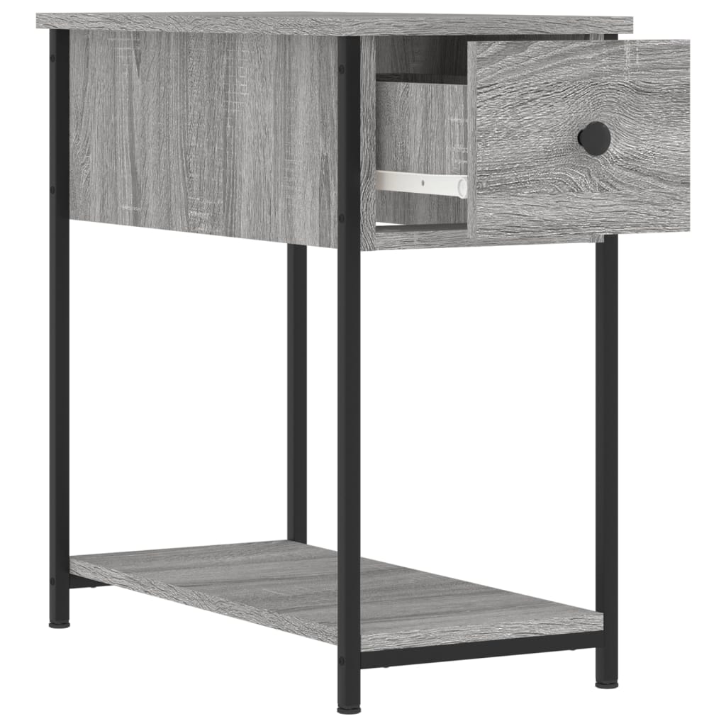 Mesita De Noche Madera De Ingeniería Gris Sonoma 30x60x60 Cm_4