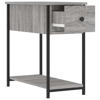 Mesita De Noche Madera De Ingeniería Gris Sonoma 30x60x60 Cm_4