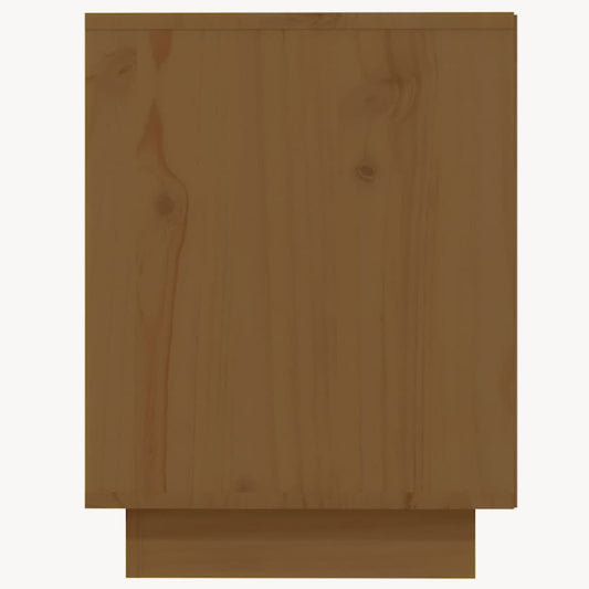 Armario Zapatero Madera Maciza De Pino Marrón Miel 110x34x45 Cm / Vetonek_0