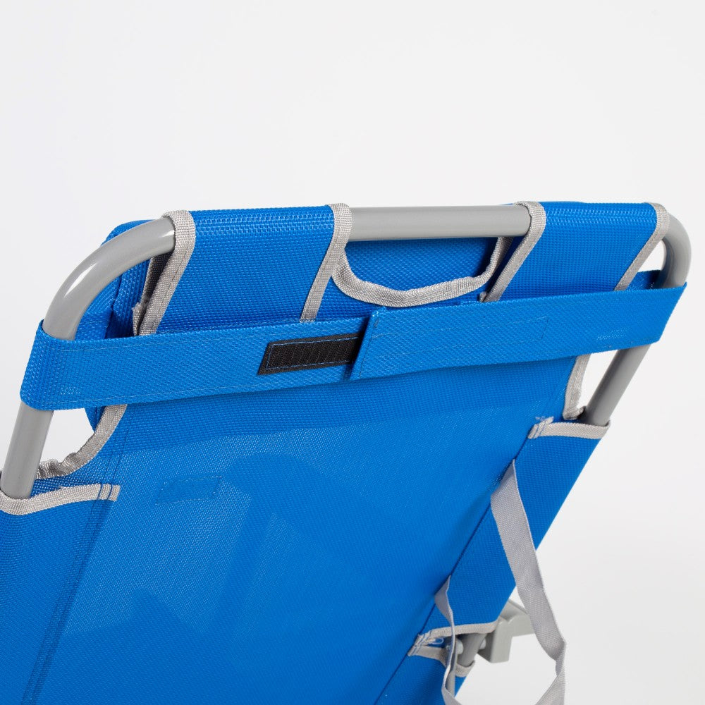 Tumbona Plegable Camping Multiposición Azul C/cojín Aktive_2