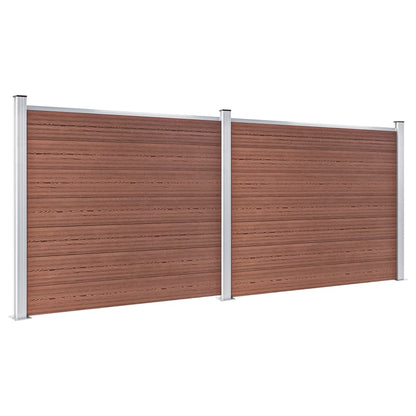Set De Panel De Valla Wpc Marrón 353x146 Cm / Vetonek_2