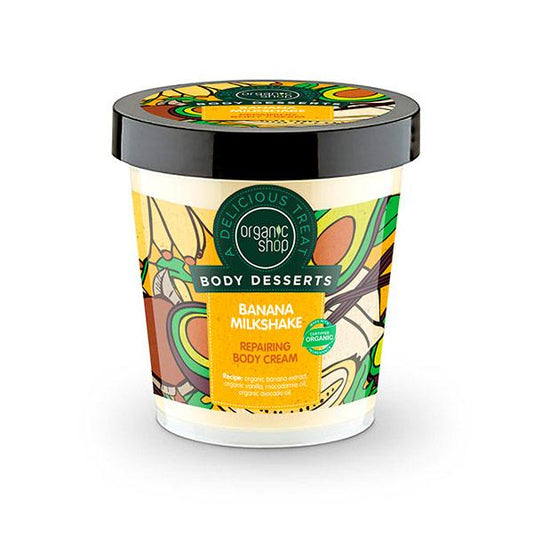Crema corporal Reparadora batido de plátano Organic Shop 450 ml