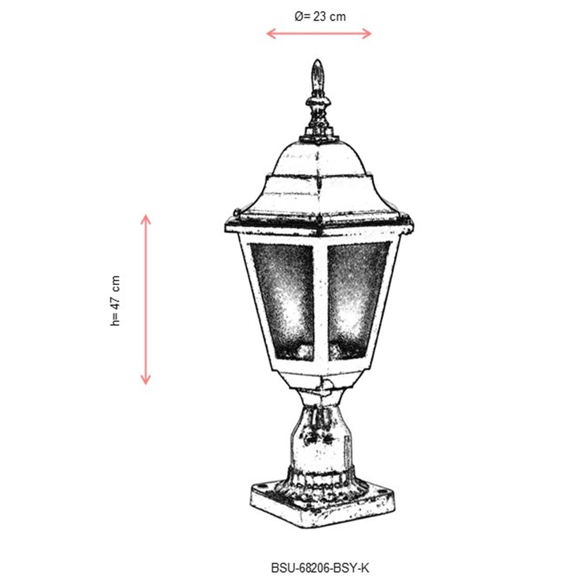 Aplique De Pared Para Exterior, Abs , Negro, 23x23x47, Casquillo E 27 Max 60 W_2