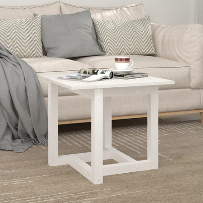 Mesa De Centro De Madera Maciza De Pino Blanca 50x50x45 Cm_2