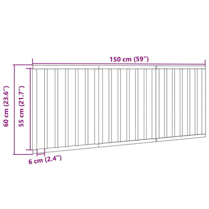 Vidaxl Puerta Para Perros Plegable 3 Paneles Madera Álamo Blanca 150cm_2