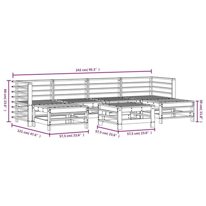 Vidaxl Juego De Muebles De Jardín 7 Piezas Madera Maciza De Pino Gris_2