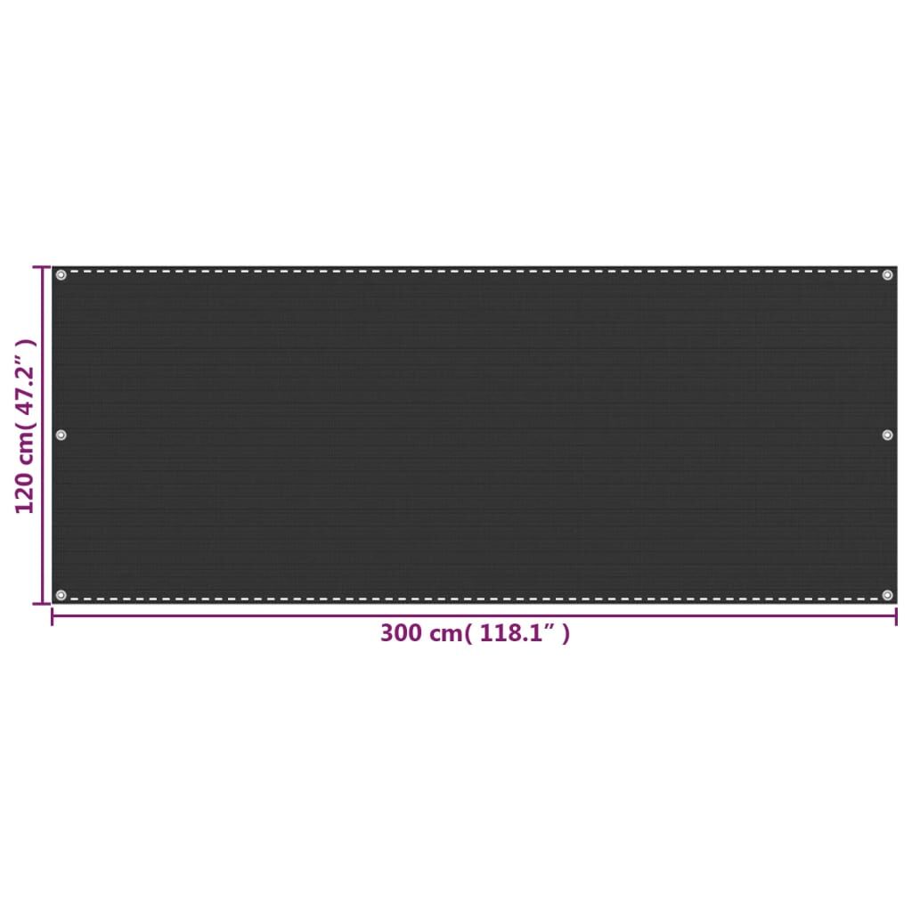Vidaxl Toldo Para Balcón Hdpe Gris Antracita 120x300 Cm_4
