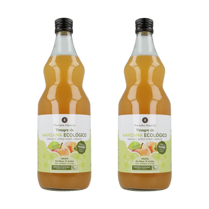 Pack 2x Vinagre de manzana ECO crudo sin filtrar con la madre Planeta Huerto 1L