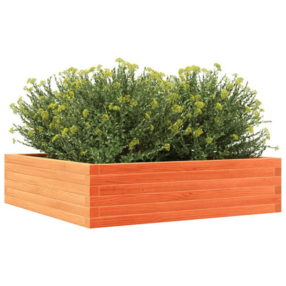 Jardinera De Madera Maciza Pino Marrón Cera 90x90x23 Cm_3
