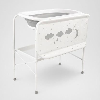 Bathby | Bañera Bebé 5 En 1 Plegable Con Soporte, Cambiador, Bandejas, Desagüe (gris Standard)_0