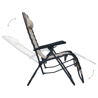Tumbona Plegable De Textilene Color Crema_4