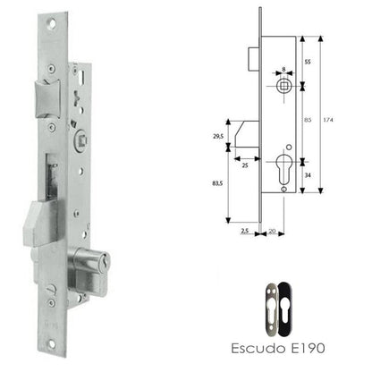 Cerradura Tesa 2210/20/3ni Con Escudo De Seguridad E190 Con Sistema Antipalanqueta_1