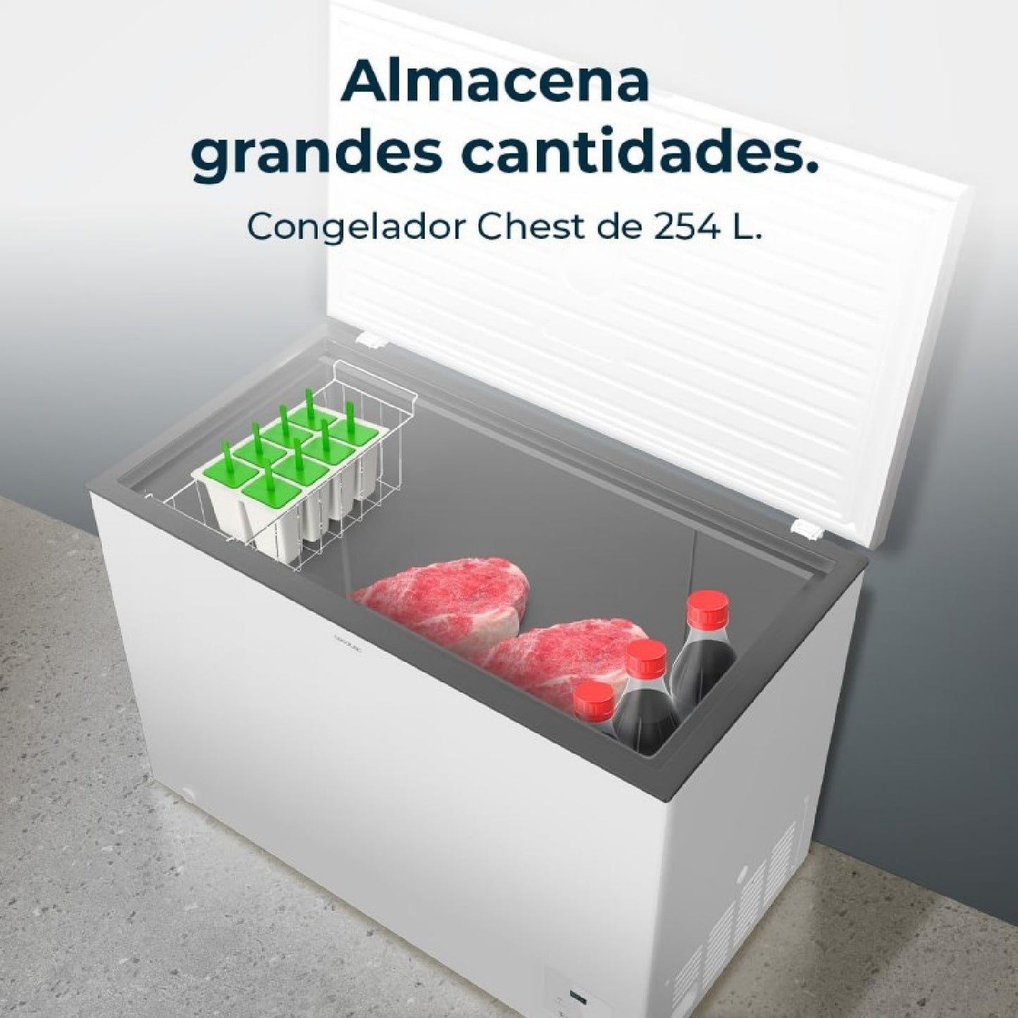 Cecotec Congelador Horizontal Bolero Coolmarket Chest 254 White E_3