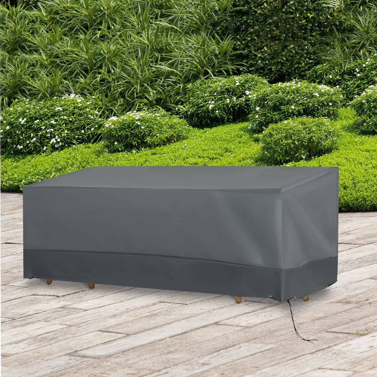 Outsunny Funda Protectora Para Muebles Jardín Tela Oxford 600d Impermeable Gris_1