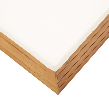 Vidaxl Set De Mesa Y Reposapiés De Jardín Cojín Madera Maciza Acacia_4