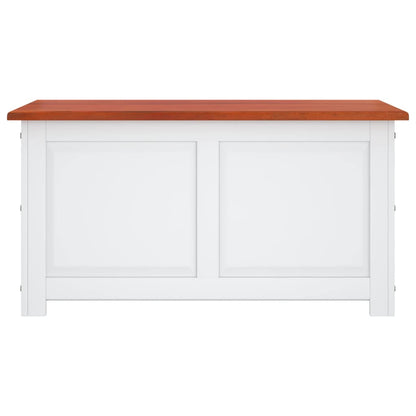 Baúl De Almacenaje Con Tapa Madera De Acacia Marrón Y Blanco_3