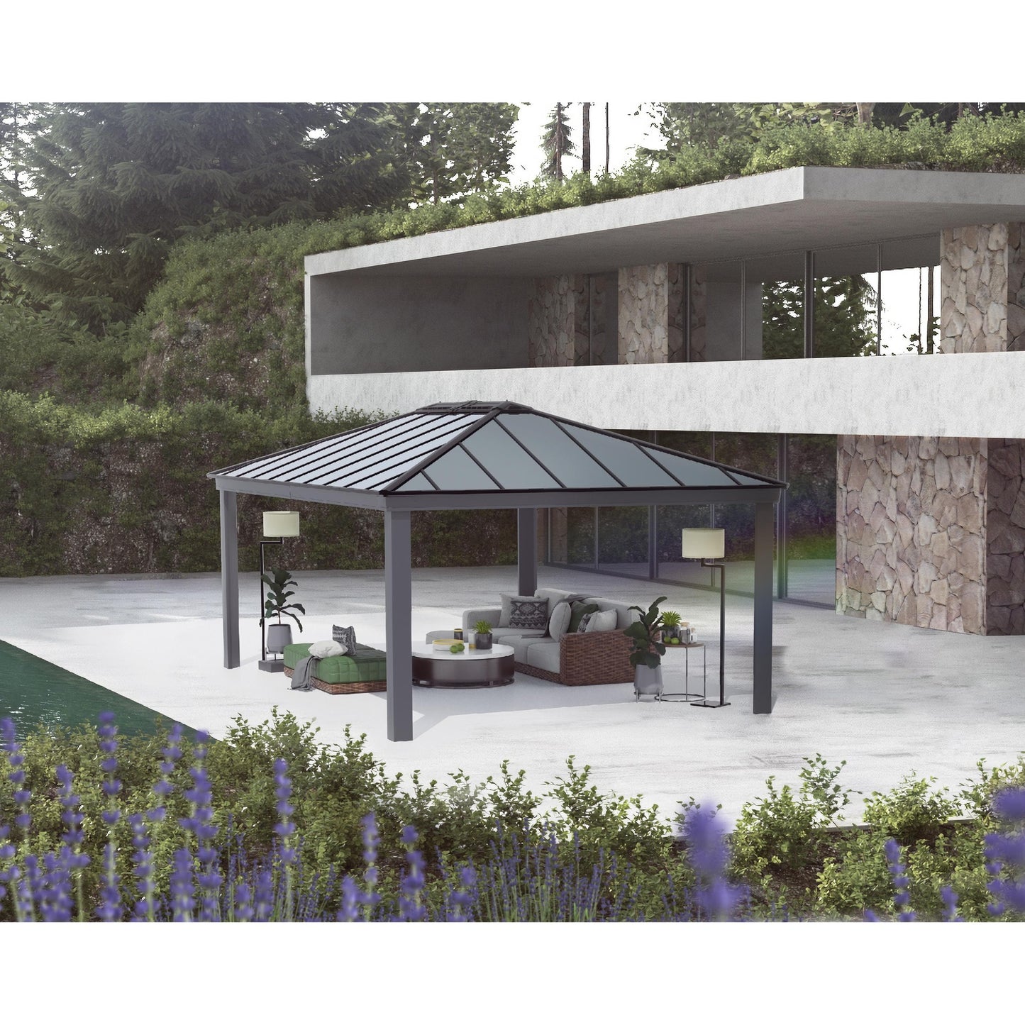 Gazebo sombreado cenador Dallas 422x607 cm