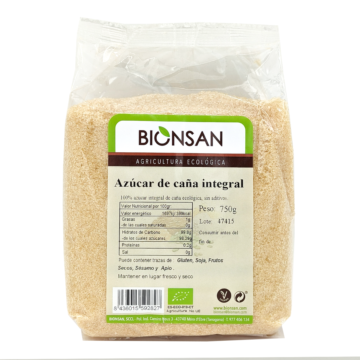Azúcar De Caña Integral Ecológico 750gr
