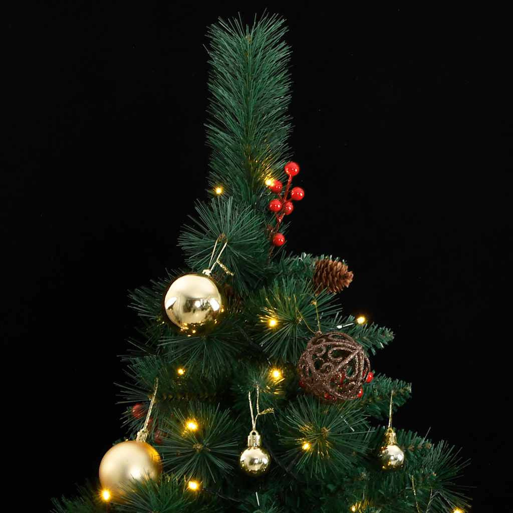 Vidaxl Árbol De Navidad Artificial Con Bisagras 300 Led Y Bolas 210 Cm_1