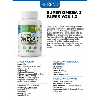 Super Omega 3 Efne (contiene Vitamina E) 90 cápsulas_1