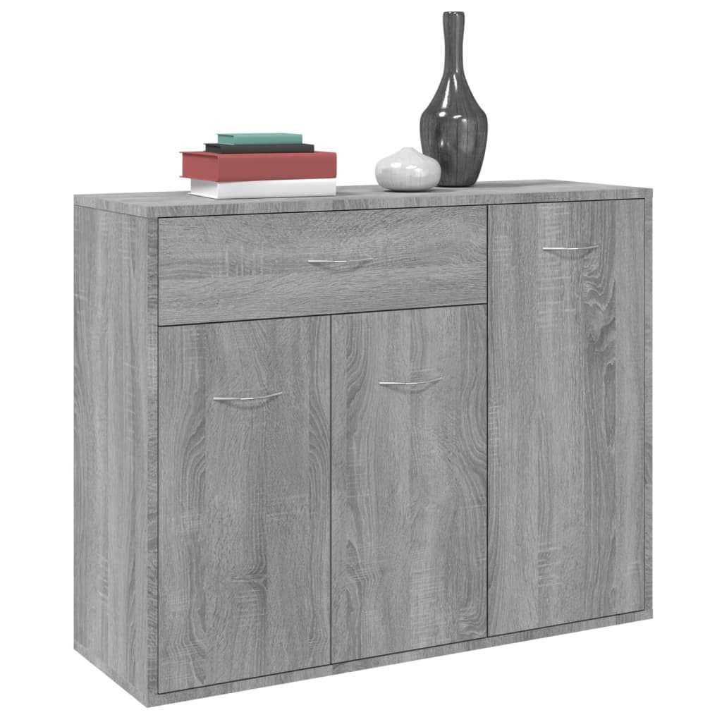 Aparador De Madera Contrachapada Gris Sonoma 88x30x70 Cm / Vetonek_2