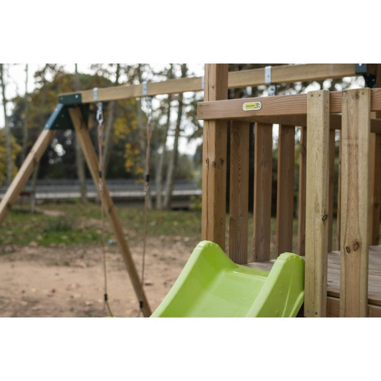 Parque Infantil Masgames Tibidabo L Techo De Lona Con Columpio Escalada: Con Arenero En La Base Y Pared De Escalada.