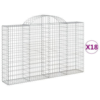 Cestas Gaviones 18 Uds Forma De Arco Hierro 200x30x120/140 Cm_0