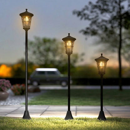 Outsunny Set De 2 Farolas Solares De Jardín Altura Ajustable 2 Modos De Brillo_3