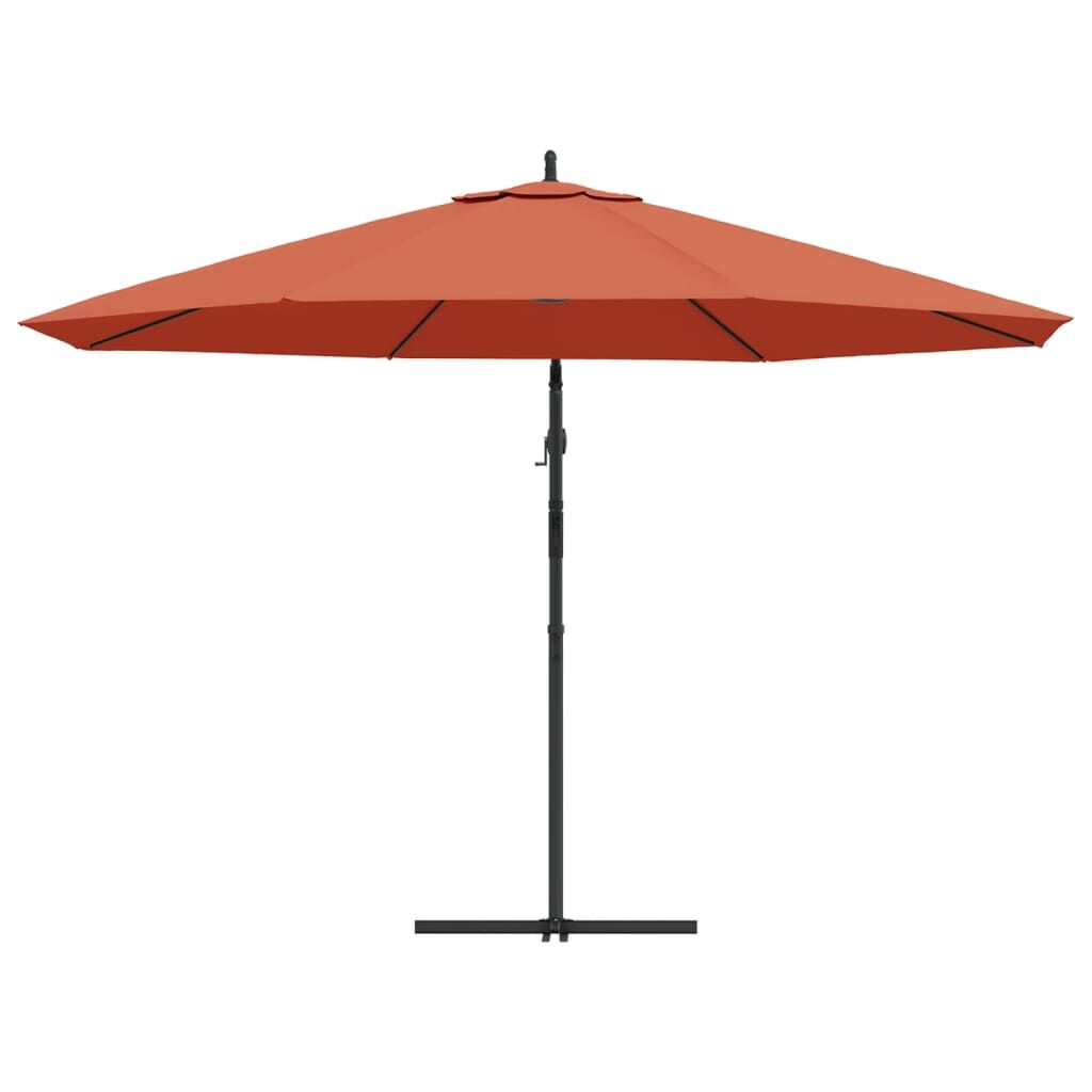 Vidaxl Sombrilla Voladiza Con Poste De Aluminio Terracota 350 Cm_4