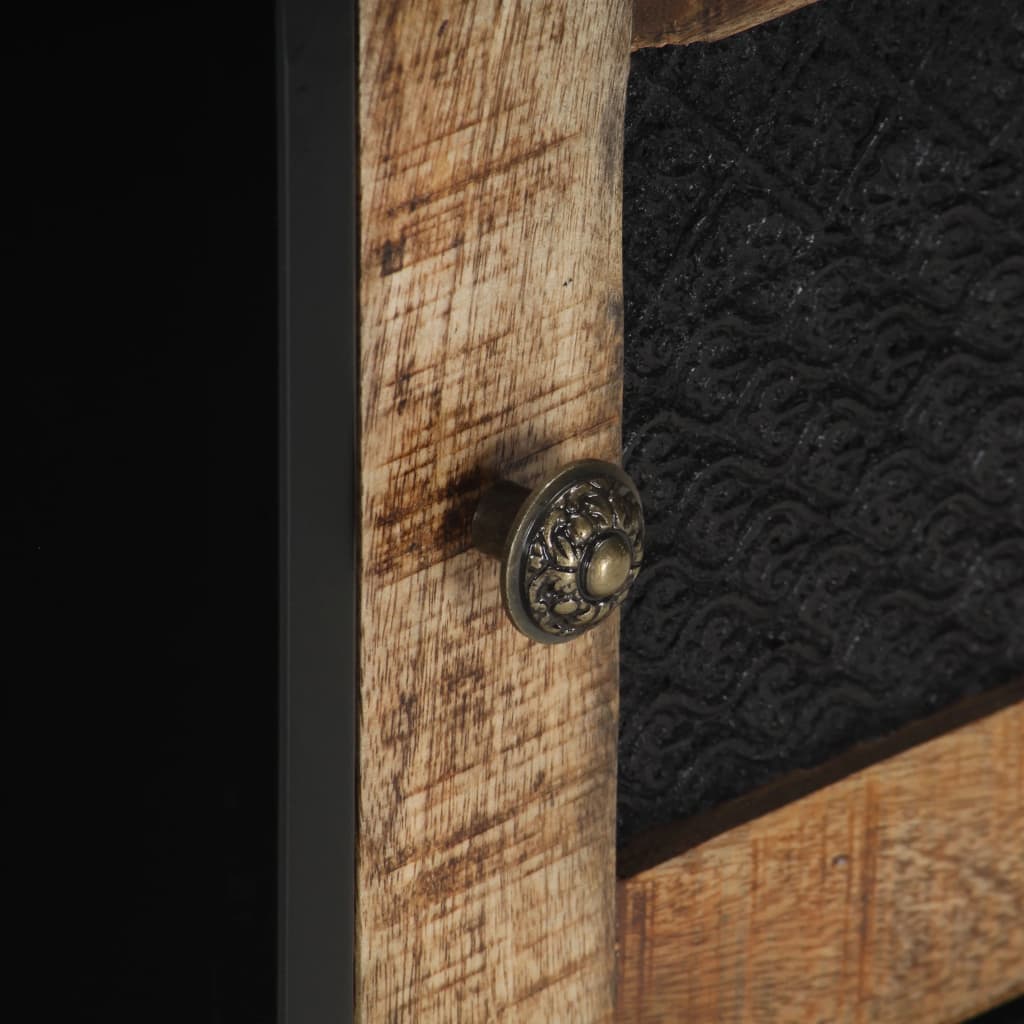 Mesa De Centro Madera De Mango Rugosa 90x50x35 Cm_3
