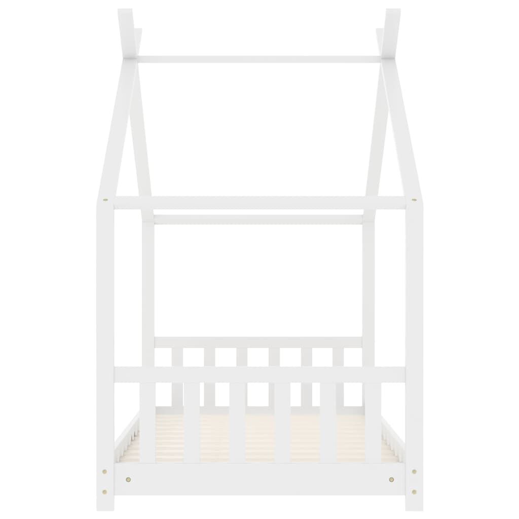 Vidaxl Estructura De Cama Infantil Madera Maciza Pino Blanco 70x140 Cm_4