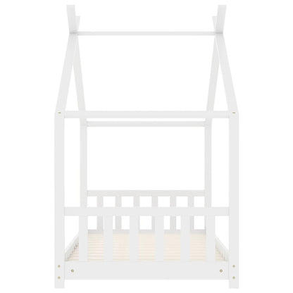 Vidaxl Estructura De Cama Infantil Madera Maciza Pino Blanco 70x140 Cm_4