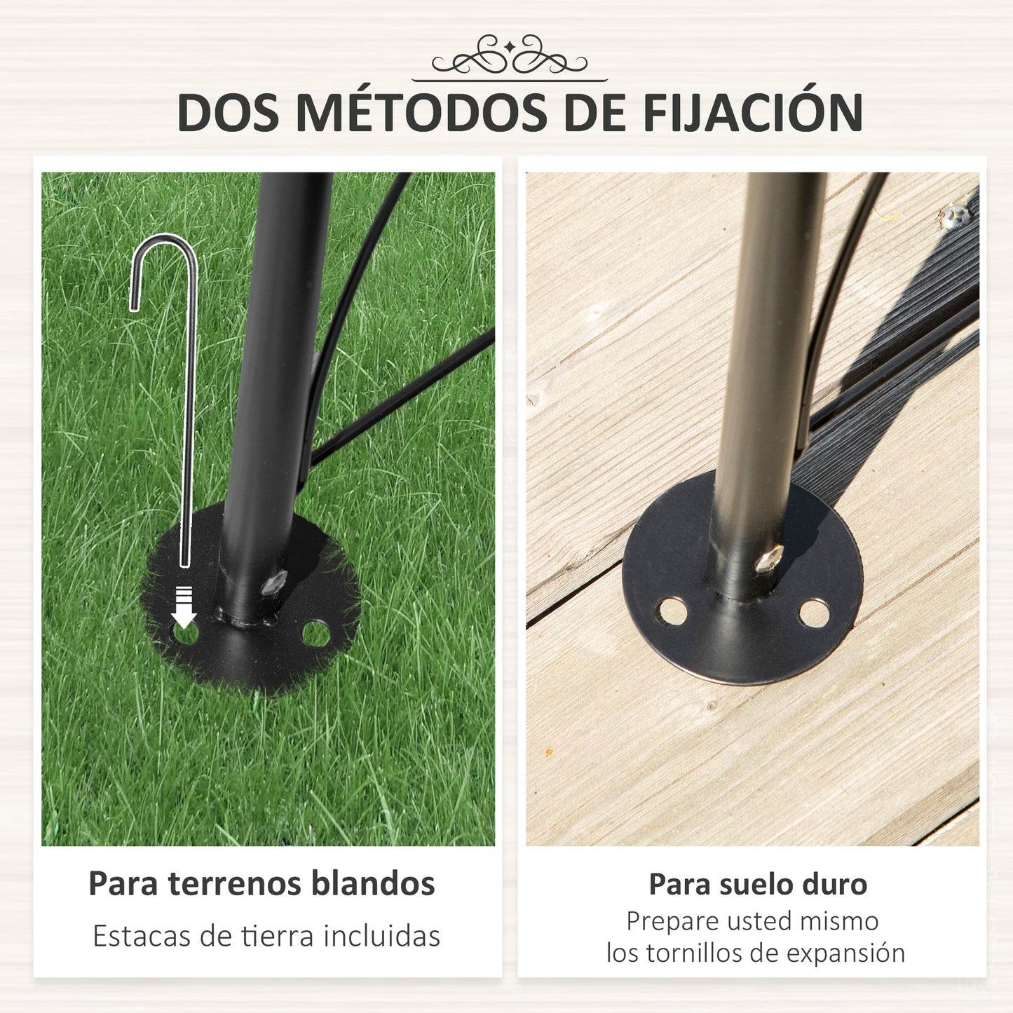 Outsunny Arco De Jardín De Metal Diseño Enrejado 114x30x230 Cm Negro_4
