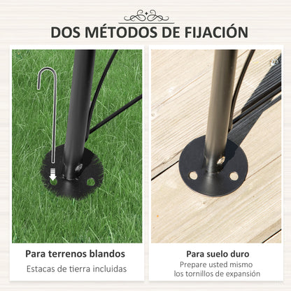 Outsunny Arco De Jardín De Metal Diseño Enrejado 114x30x230 Cm Negro_4