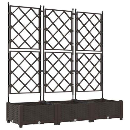 Vidaxl Maceta De Jardín Con Enrejado 3 Pcs Marrón 120 X 40 X 125.5 Cm_0