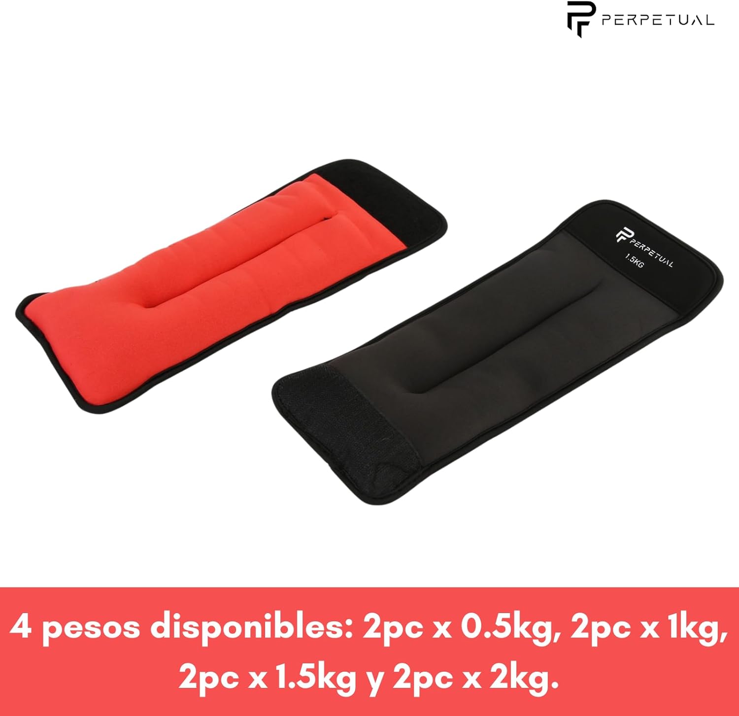 Pesas Ajustables Perpetual Para Tobillos Y Muñecas - 2pc X 2kg - Tobilleras Y Muñequeras Lastradas Con Peso_2