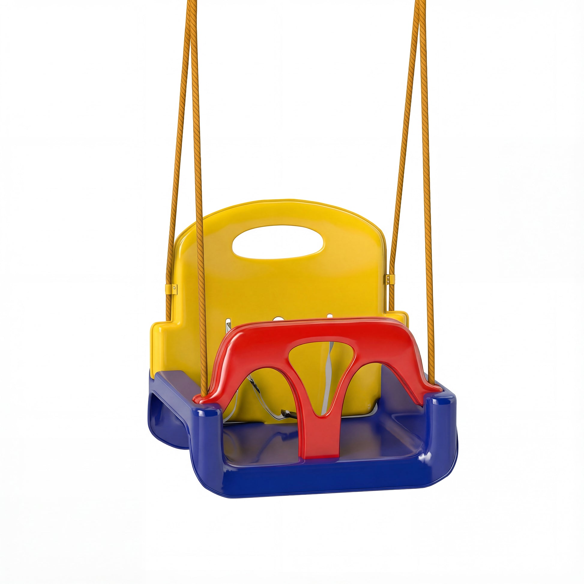 Outsunny Columpio Infantil 3 En 1 Cuerda Ajustable Respaldo Desmontable Azul_0
