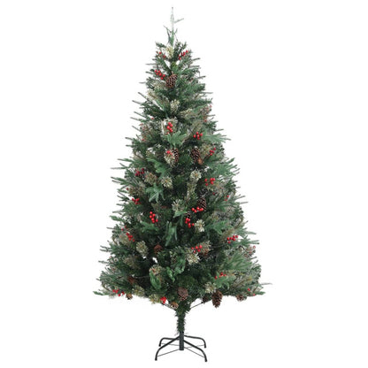 Vidaxl Árbol De Navidad Con Luces Y Piñas Pvc Con Pe Verde 225 Cm_3